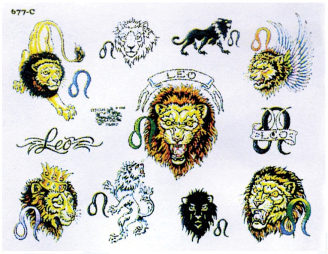 Татуировки со знаком зодиака Лев женские